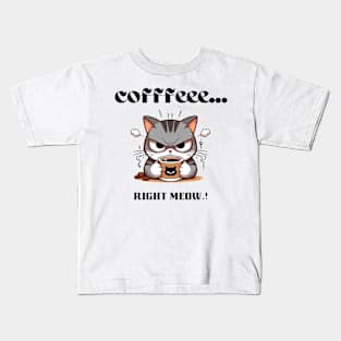 cat coffee Kids T-Shirt